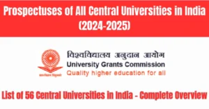 Prospectuses of All Central Universities in India