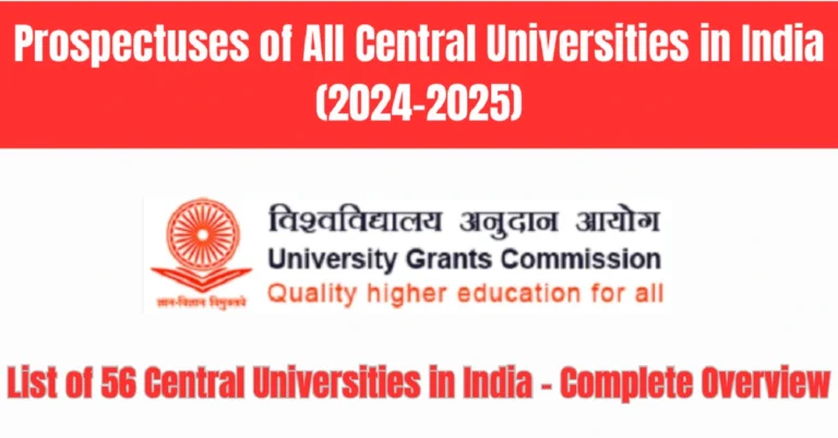 Prospectuses of All Central Universities in India