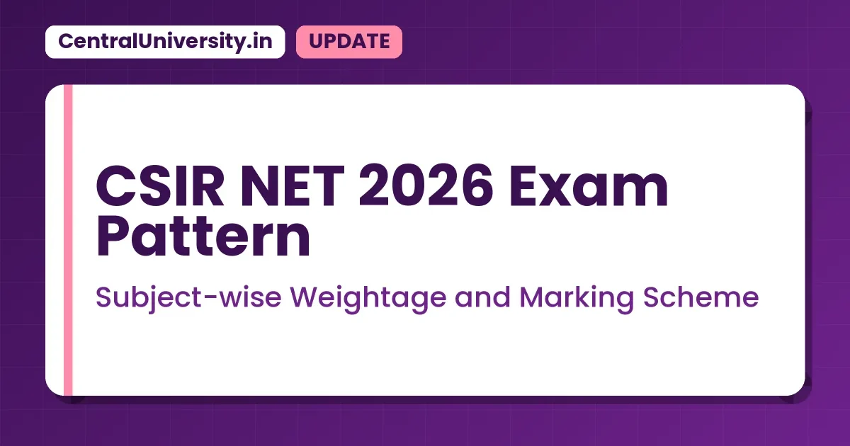 CSIR NET 2026 Exam Pattern