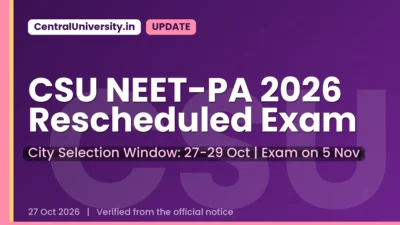CSU NEET-PA 2026 Rescheduled Exam