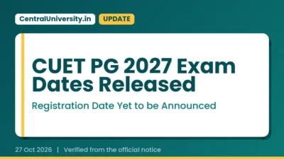 CUET PG 2027 Exam Dates Released