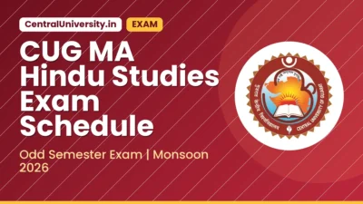 CUG MA Hindu Studies Exam Schedule