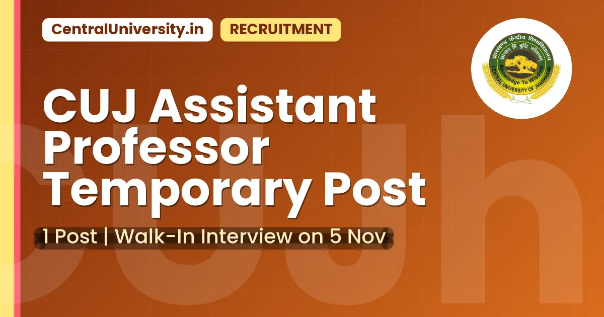 CUJ Assistant Professor Temporary Post