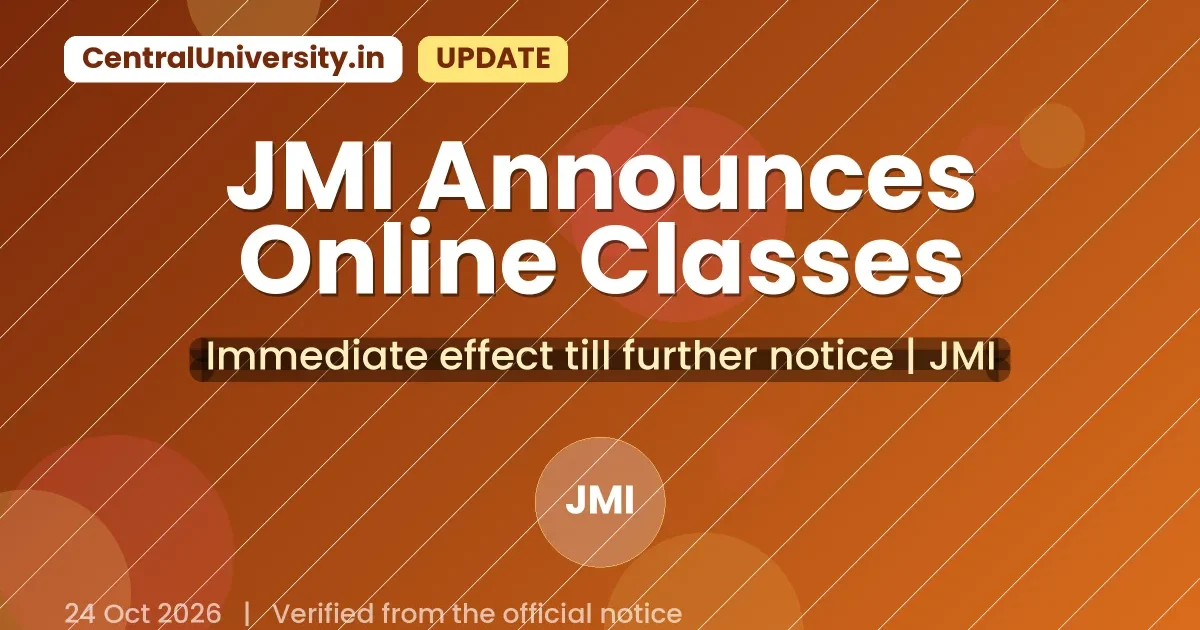 JMI Announces Online Classes