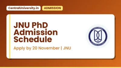 JNU PhD Admission Schedule