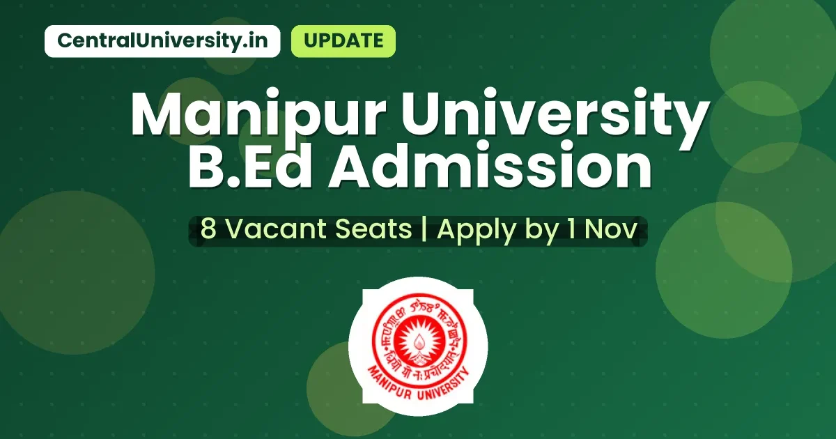Manipur University B.Ed Admission