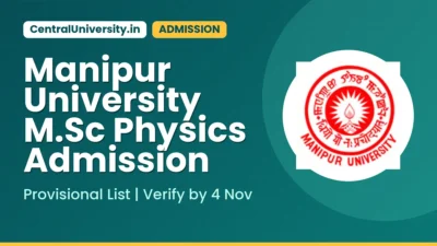 Manipur University M.Sc Physics Admission