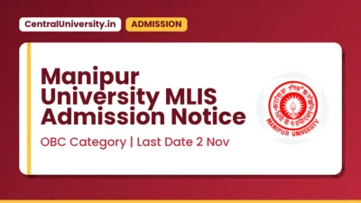 Manipur University MLIS Admission Notice