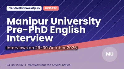 Manipur University Pre-PhD English Interview