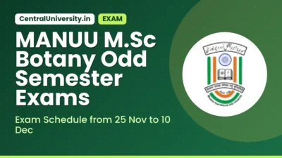 MANUU M.Sc Botany Odd Semester Exams