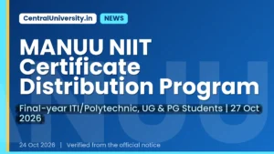 MANUU NIIT Certificate Distribution Program