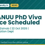 MANUU PhD Viva Voce Scheduled