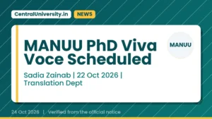 MANUU PhD Viva Voce Scheduled
