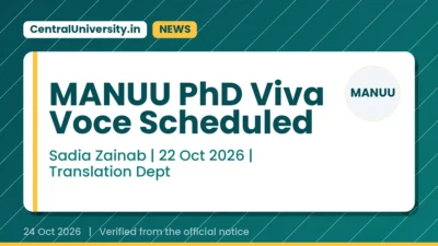 MANUU PhD Viva Voce Scheduled
