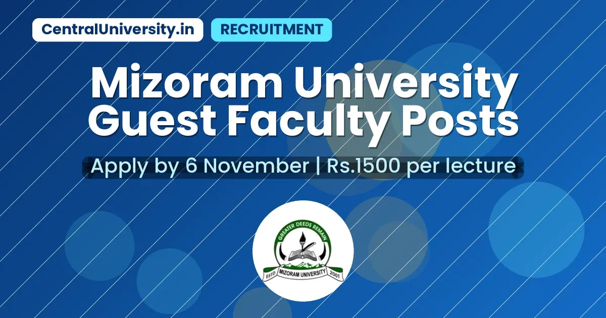 Mizoram University Guest Faculty Posts