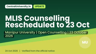 MLIS Counselling Rescheduled to 23 Oct
