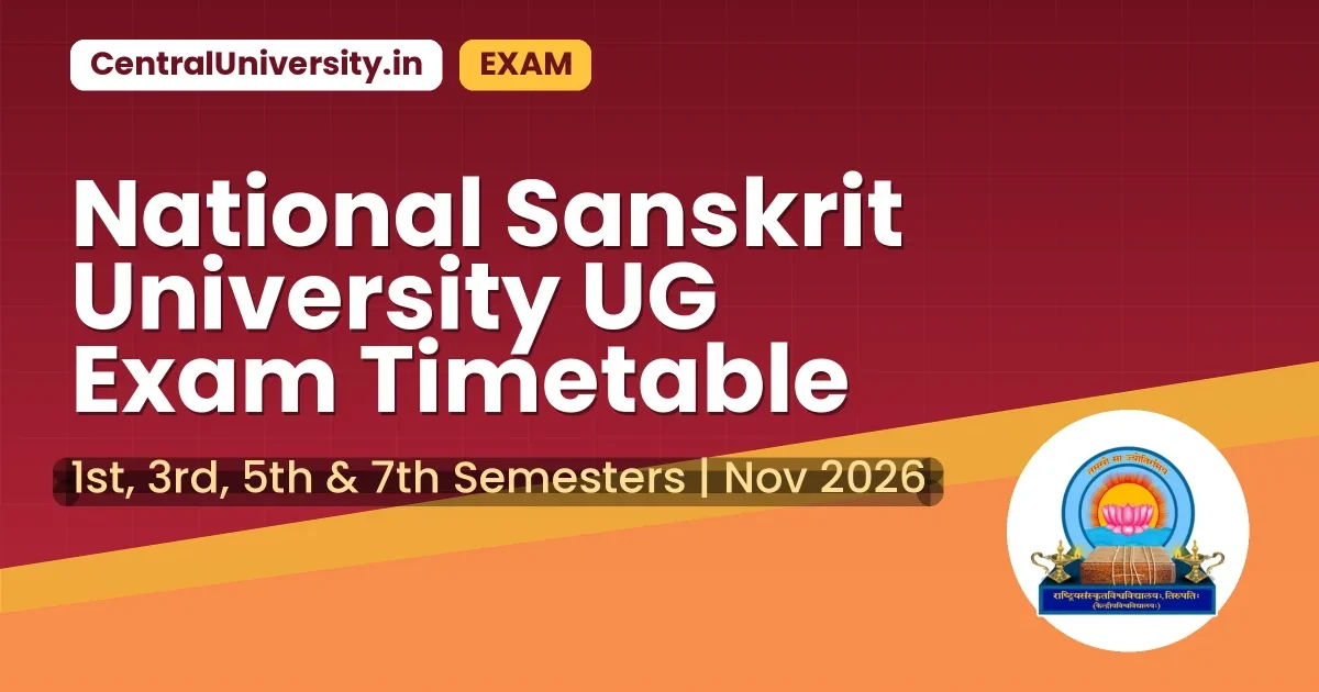 National Sanskrit University UG Exam Timetable