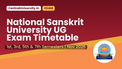 National Sanskrit University UG Exam Timetable