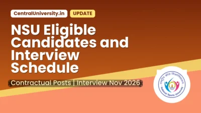 NSU Eligible Candidates and Interview Schedule