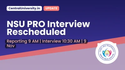NSU PRO Interview Rescheduled