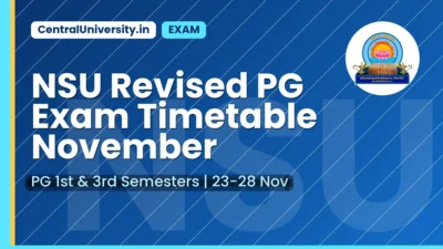 NSU Revised PG Exam Timetable November