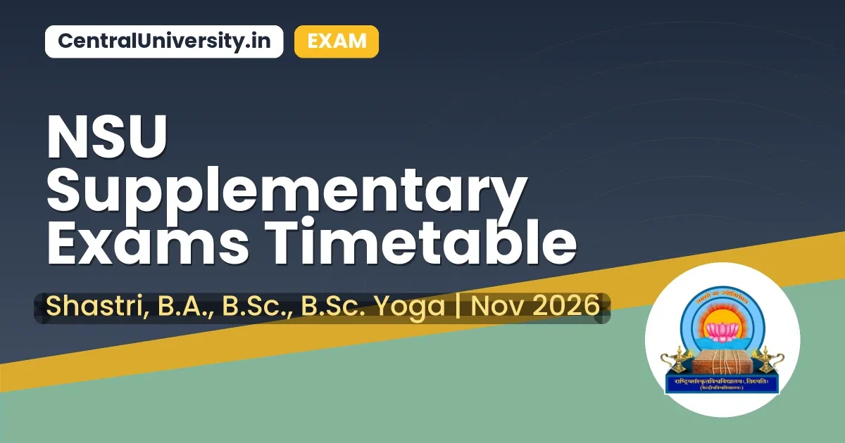 NSU Supplementary Exams Timetable