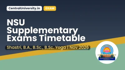 NSU Supplementary Exams Timetable