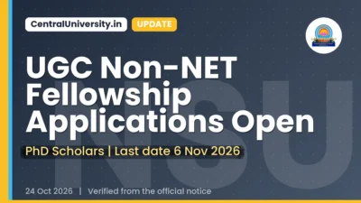 UGC Non-NET Fellowship Applications Open