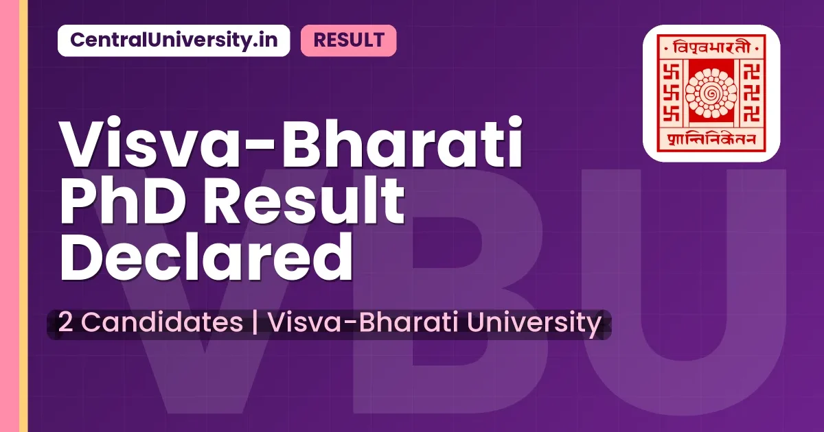 Visva-Bharati PhD Result Declared