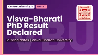 Visva-Bharati PhD Result Declared